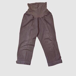 Motherhood Maternity Stretch Capri Pants Over Belly Women's Size Large Brown